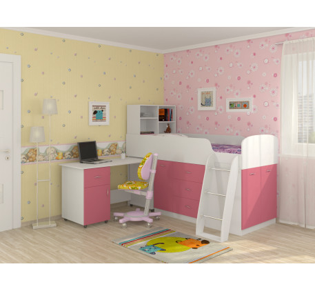 Детская кровать-чердак для девочки Дюймовочка-1